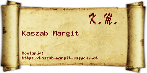 Kaszab Margit névjegykártya